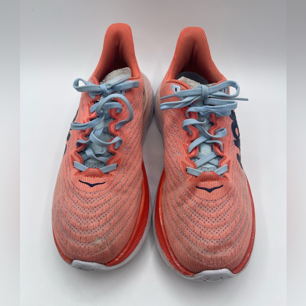 Hoka One One Shoes Womens 9B Mach 5 Athletic Running Sneakers Orange Fabric - Picture 3 of 7